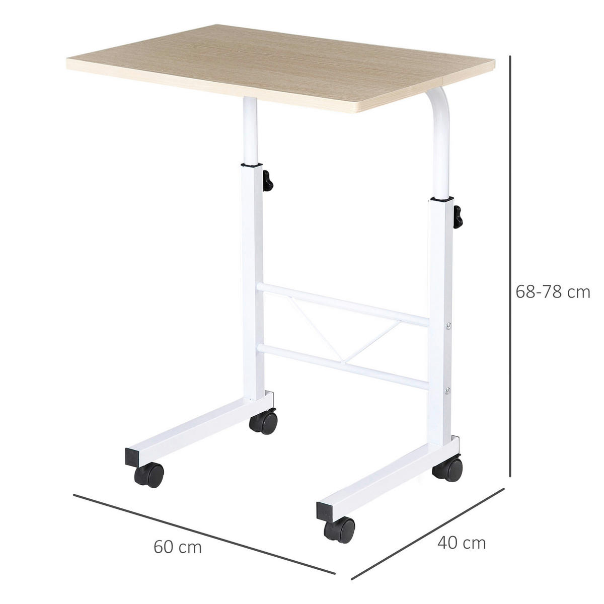 Beistelltisch 836-057 weiß ahorn B/H/T: ca. 60x78x40 cm 836-057 - weiß/ahorn (60,00/78,00/40,00cm) - HOMCOM