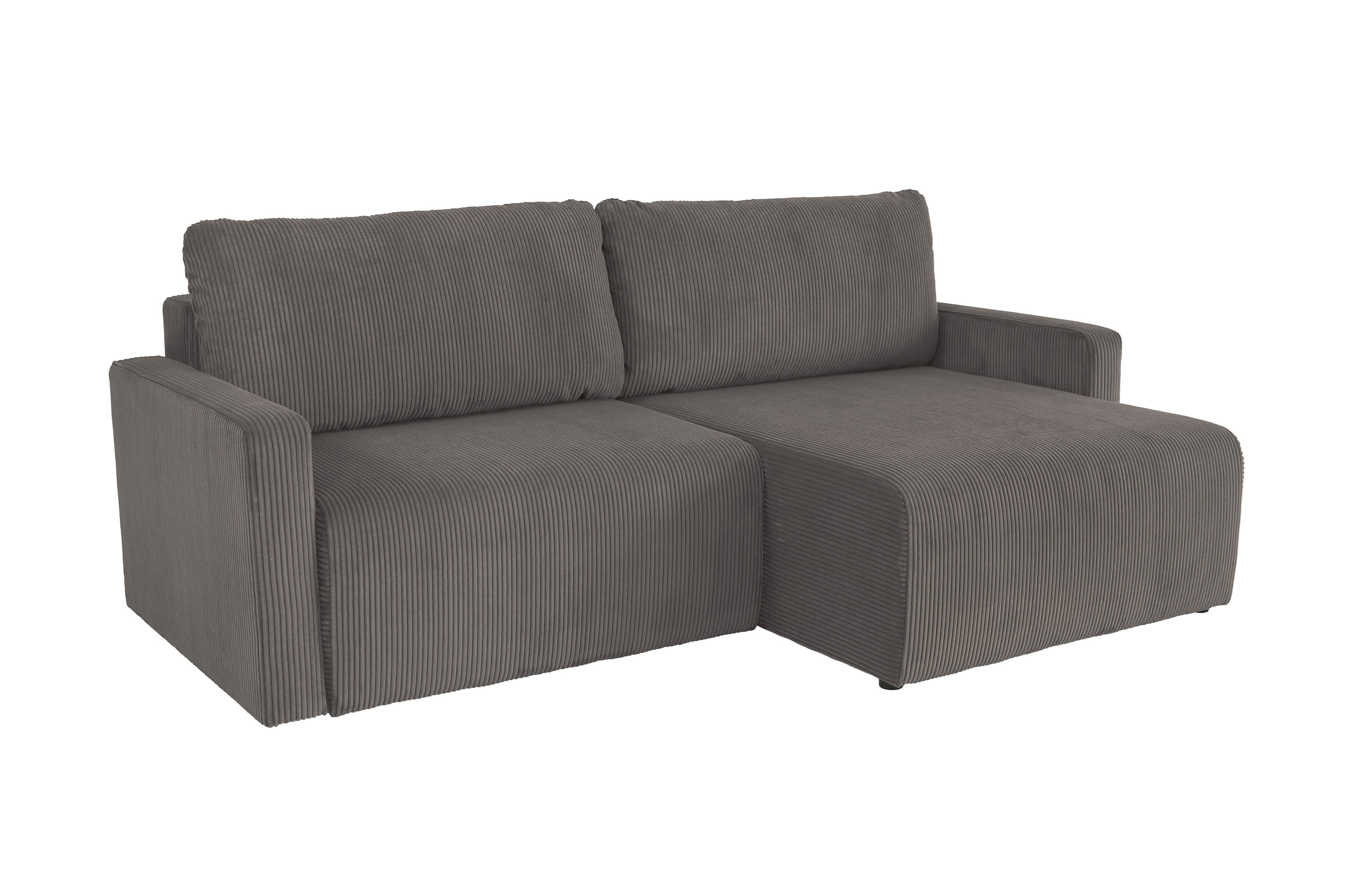 Thumbnail - Ecksofa mit Bettfunktion und Bettkasten Microfaser B/H/T: ca. 227x92x146 cm