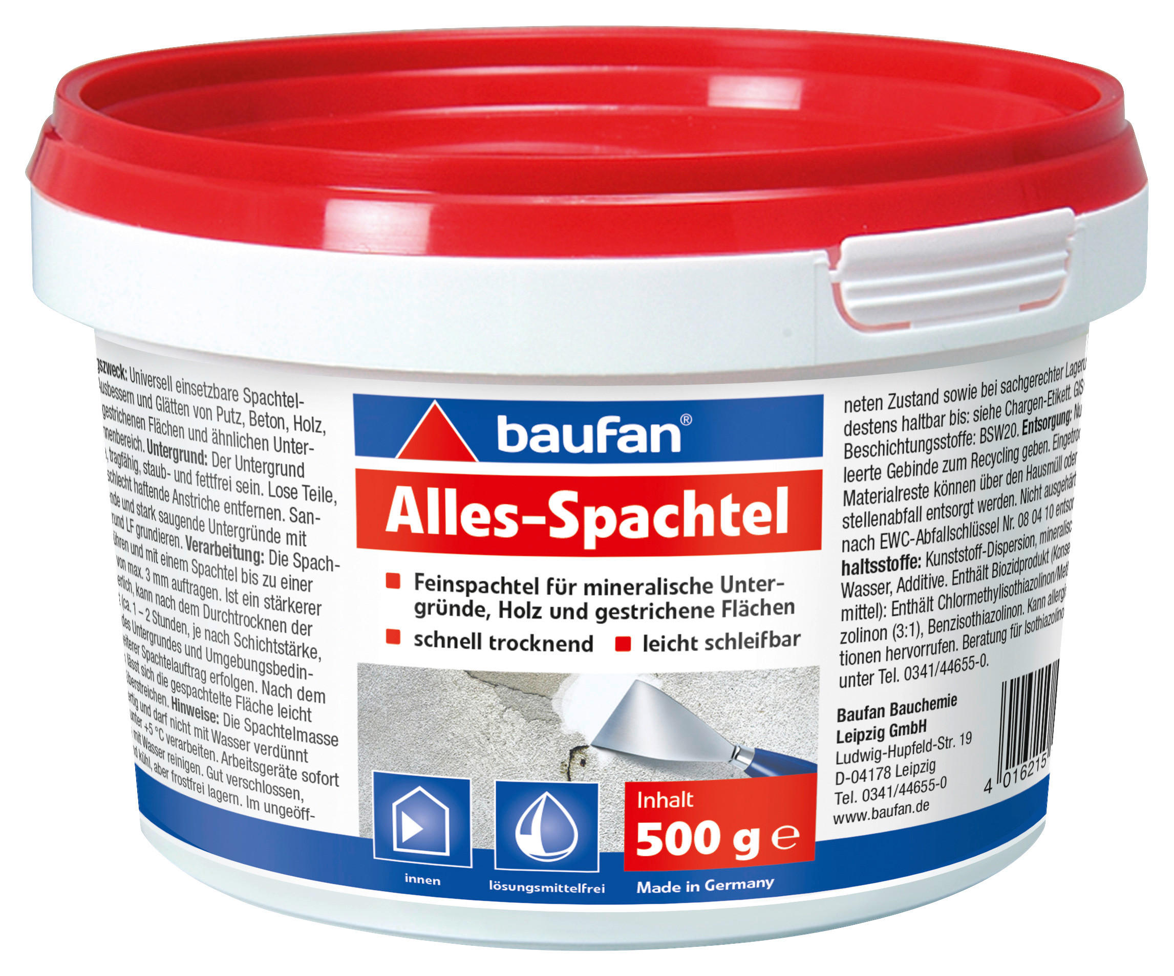 Spachtelmasse ca. 0,5 kg Allesspachtel_Baufan 500g - Baufan