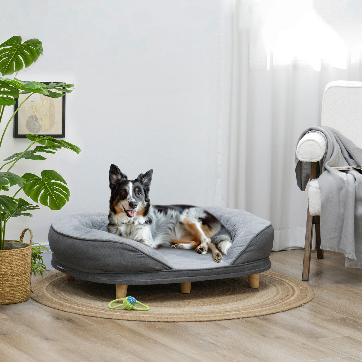 PawHut Hundesofa grau Polyester B/H/L: ca. 78x25x90 cm Hundesofa - grau (90,00/78,00/25,00cm) - PawHut