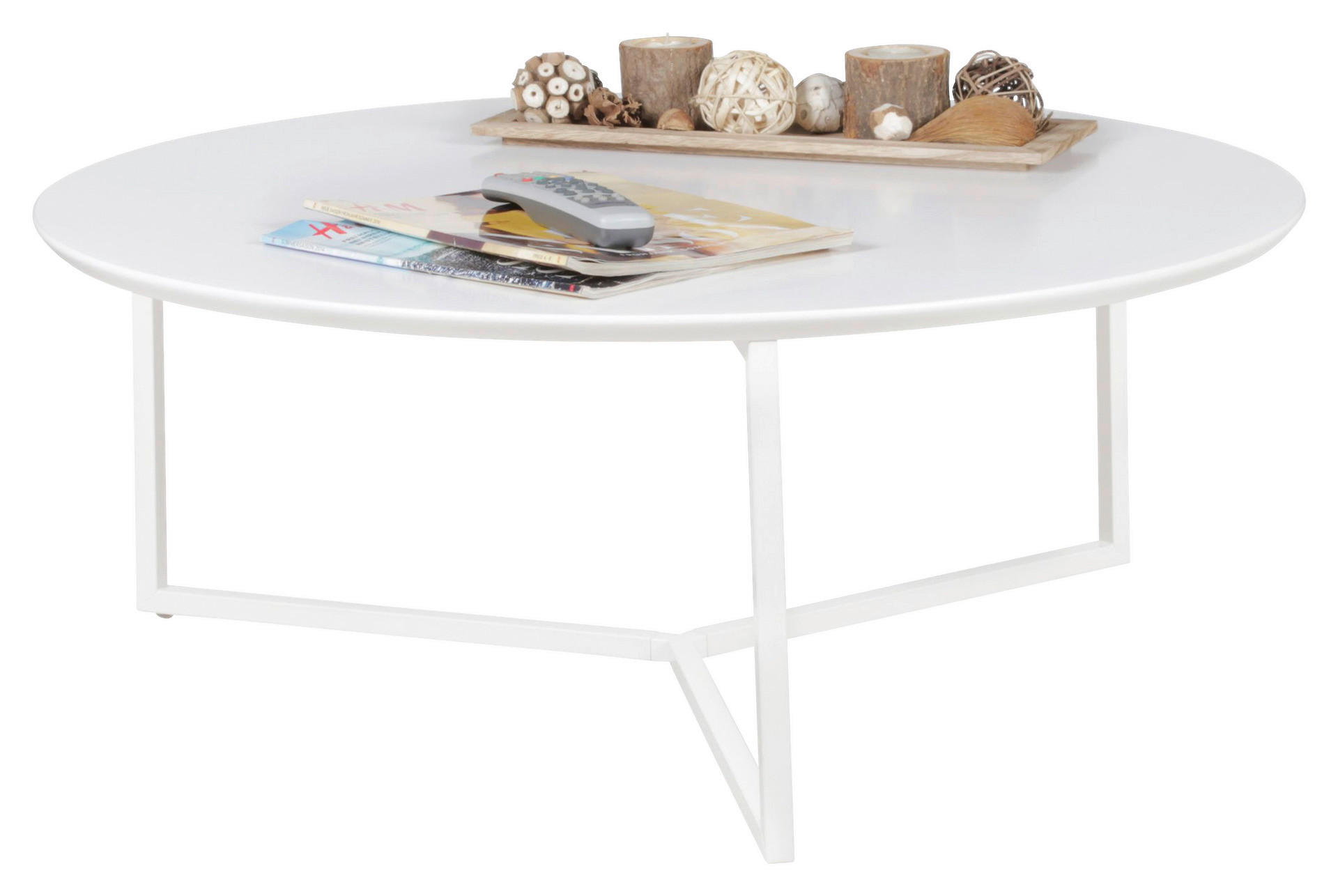 Wohnling Couchtisch weiß weiß MDF Metall B/H/T: ca. 80x33x80 cm Couchtisch - weiß (80,00/33,00/80,00cm) - Wohnling