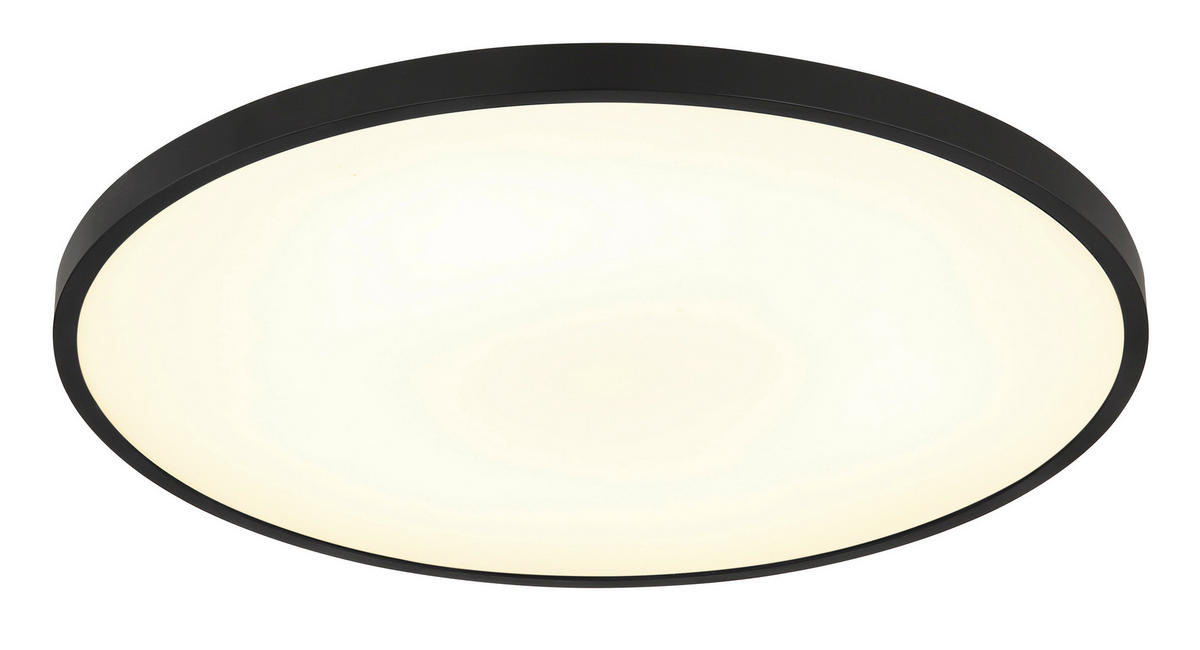 GLOBO Deckenleuchte mattschwarz Opal Kunststoff H/D: ca. 4x40 cm 1 Brennstellen Nielsen - Opal/mattschwarz (40,00/4,00cm) - GLOBO