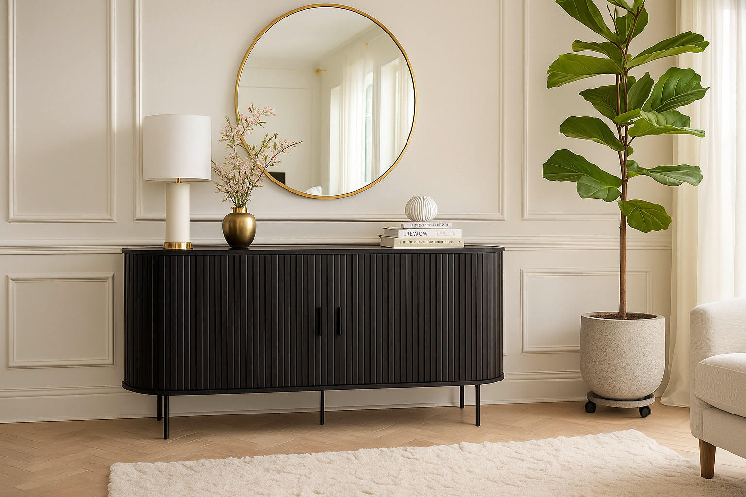 Kommode SELVA schwarz B/H/T: ca. 180x76x40 cm SELVA - schwarz (180,00/76,00/40,00cm) - WIPMEB