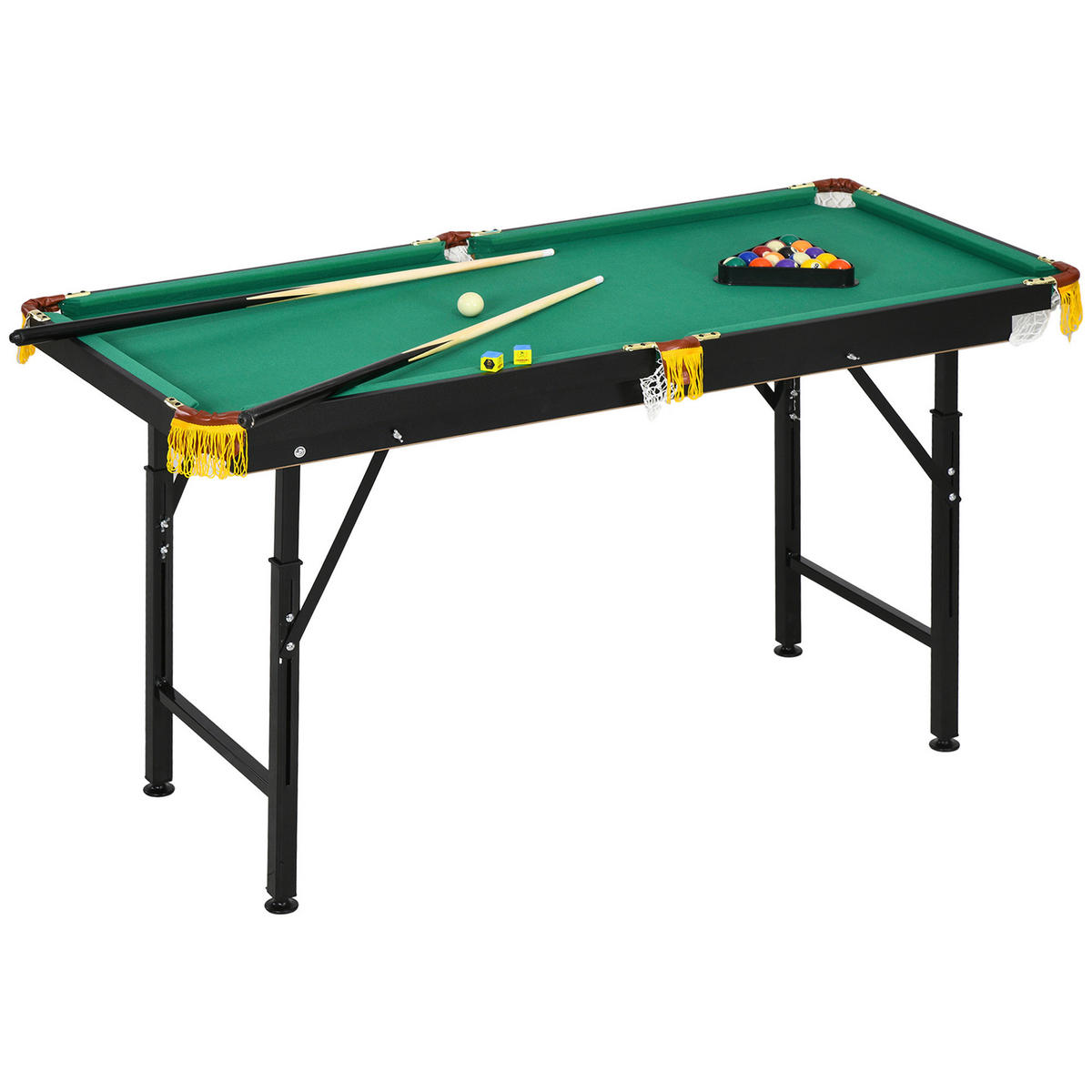 SPORTNOW Billardtisch grün Stahl B/H/L: ca. 63x75x140 cm Billardtisch - grün (140,00/63,00/75,00cm) - SPORTNOW