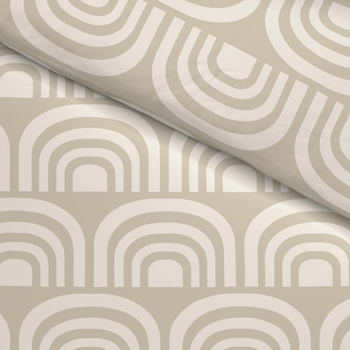 Baumwoll Bettwäsche Bettwäsche_Rainbow 135x200cm - beige/natur (135,00/200,00cm)