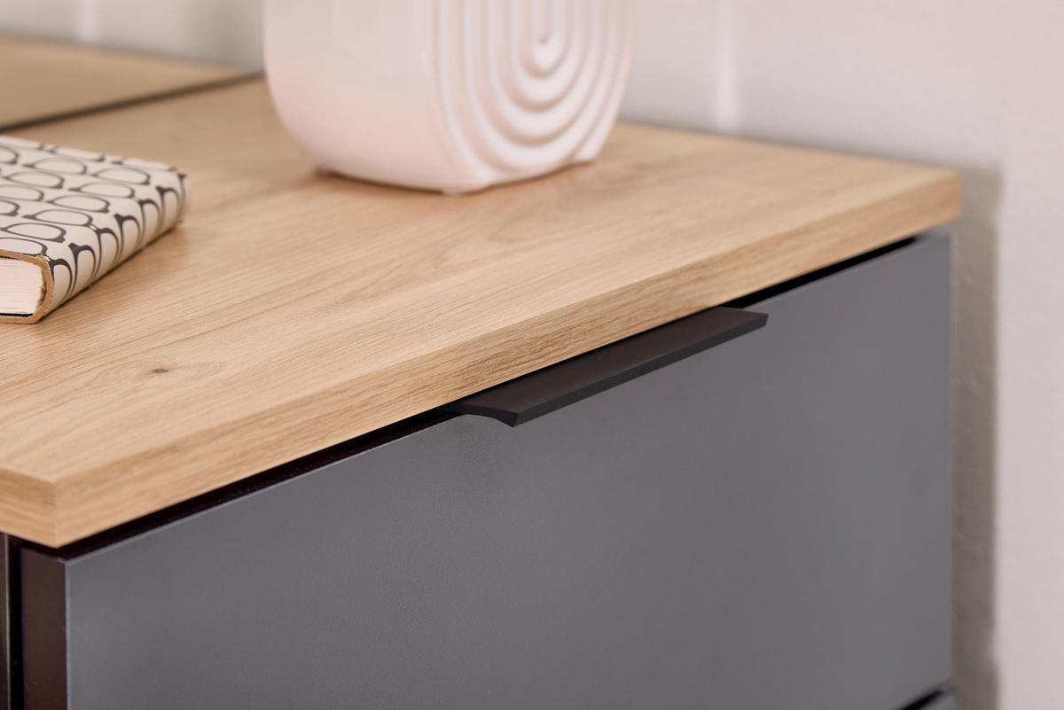 Garderobe Simple anthrazit Eiche Artisan Nachbildung B/H/T: ca. 88x195x35 cm Simple - Eiche/anthrazit (88,00/195,00/35,00cm)