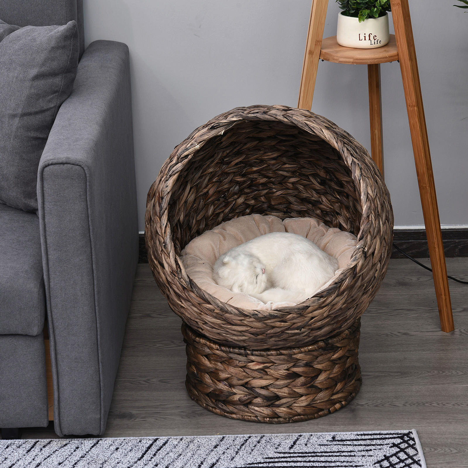 PawHut Katzenhaus braun Eisen H/L: ca. 60x42 cm Katzenhaus - braun (42,00cm) - PawHut