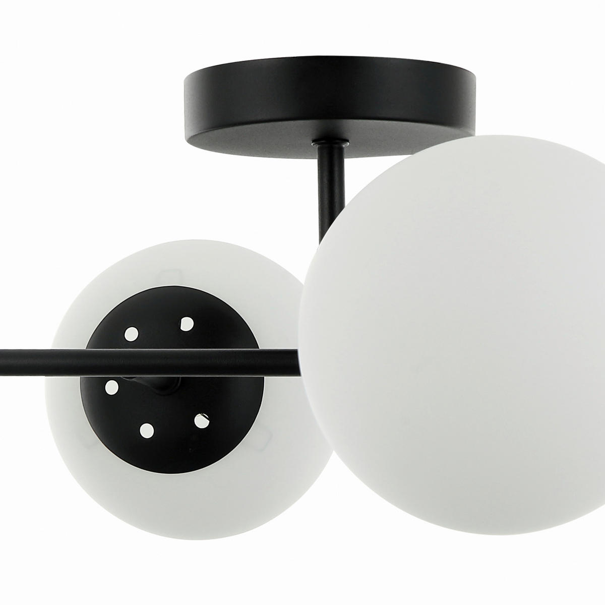 Lamkur Deckenleuchte schwarz Glas Stahl B/H/L: ca. 19x44x61 cm E14 4 Brennstellen Maddie - schwarz (61,00/19,00/44,00cm) - Lamkur