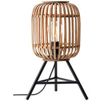 Brilliant Tischleuchte Woorow 93775/20 hellbraun schwarz Bambus Metall H/D: ca. 41x30 cm E27 1 Brennstellen Woodrow - hellbraun/schwarz (30,00/41,00cm) - Brilliant