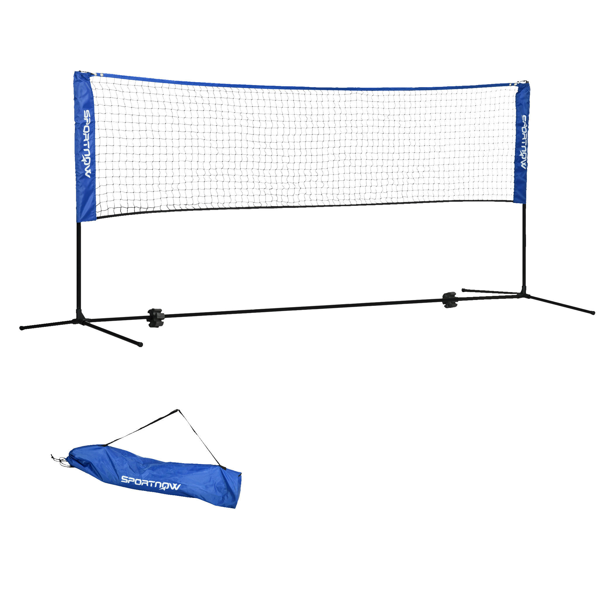 SPORTNOW Outdoor-Aktivitäten blau Edelstahl B/H/L: ca. 103x310x155 cm Badmintonnetz - blau (155,00/103,00/310,00cm) - SPORTNOW