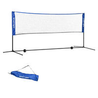 SPORTNOW Outdoor-Aktivitäten blau Edelstahl B/H/L: ca. 103x310x155 cm Badmintonnetz - blau (155,00/103,00/310,00cm) - SPORTNOW