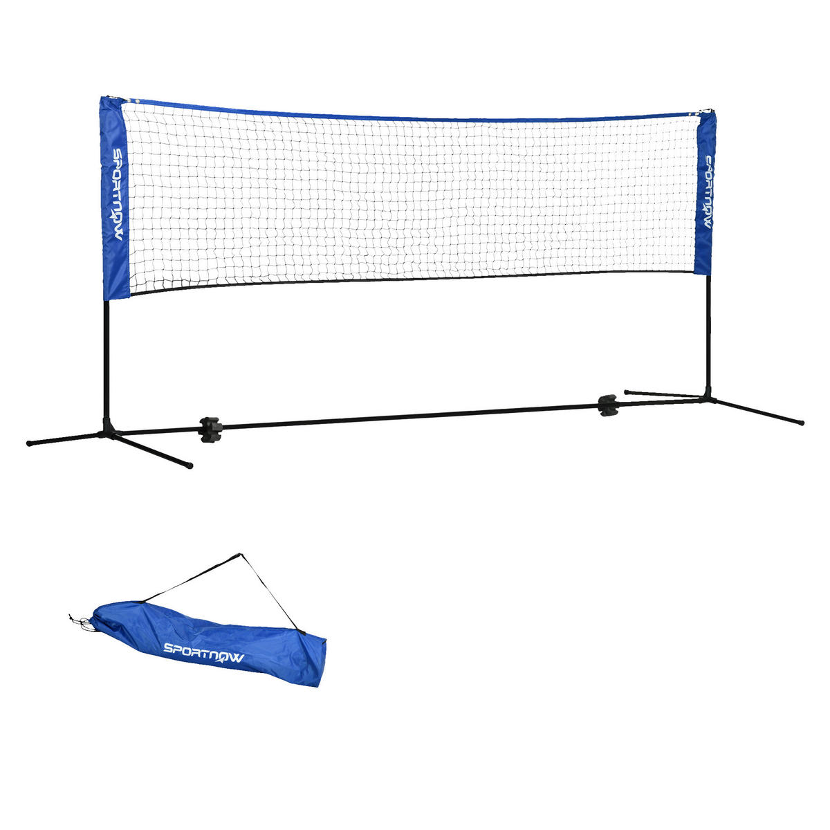 SPORTNOW Outdoor-Aktivitäten blau Edelstahl B/H/L: ca. 103x310x155 cm Badmintonnetz - blau (155,00/103,00/310,00cm) - SPORTNOW