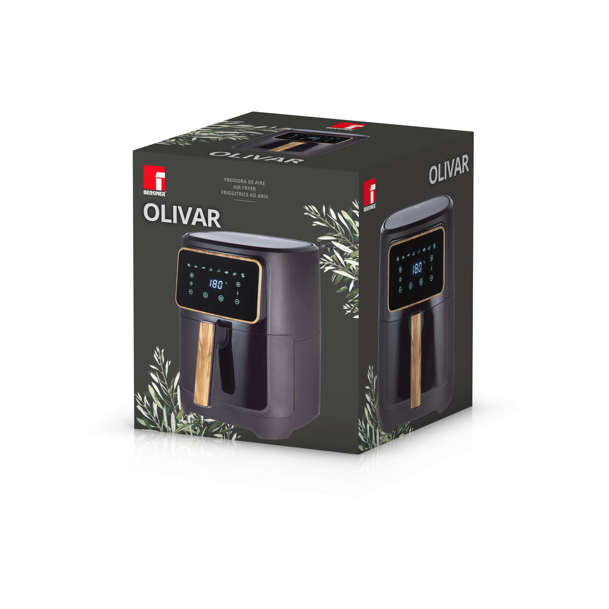 BERGNER Heißluftfritteuse BG-51186-GY OLIVAR - schwarz (29,00/35,00/27,00cm) - BERGNER