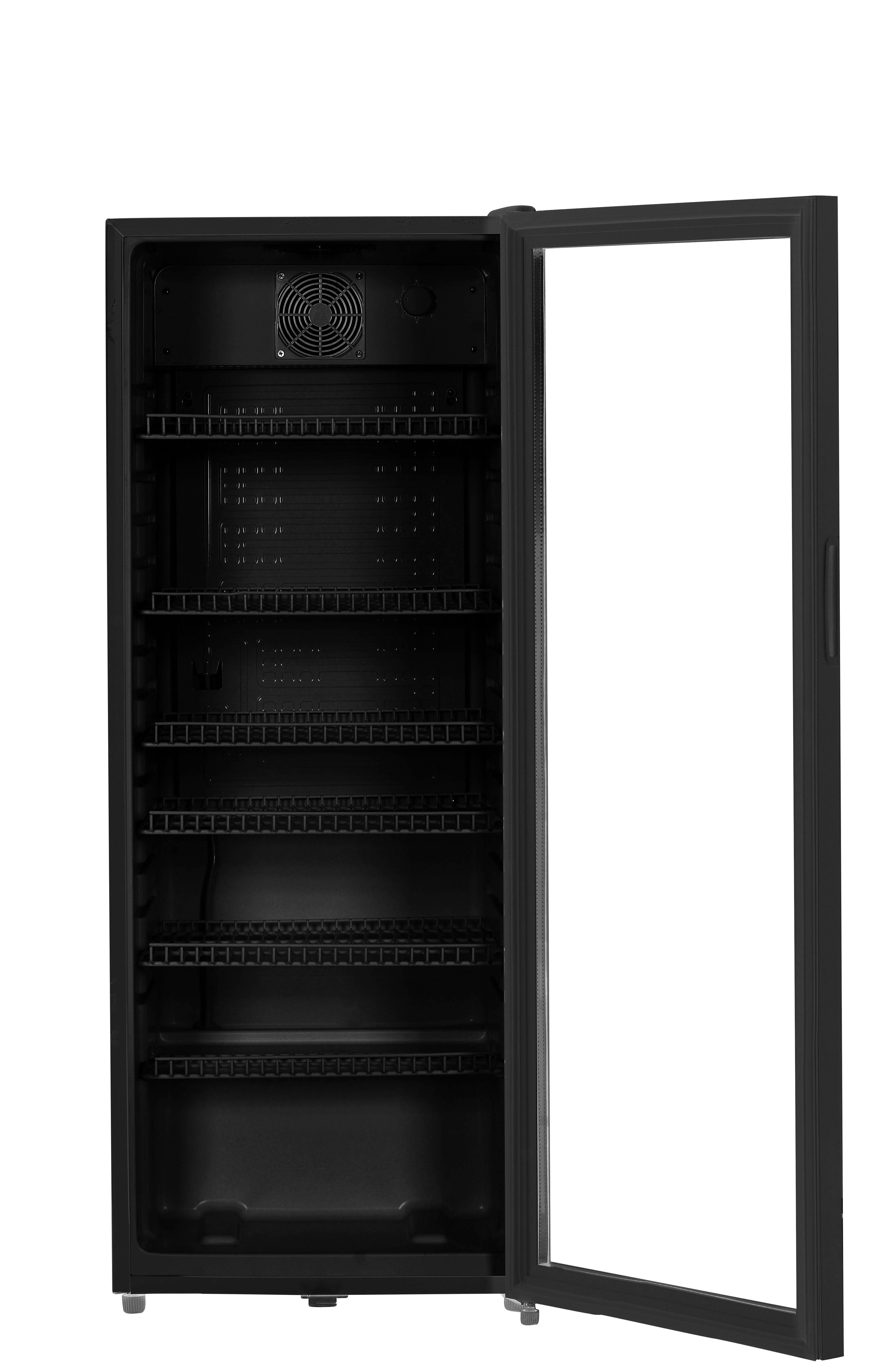 POCOline Kühlschrank GTK140-237CS schwarz B/H/T: ca. 54x140x55 cm Glastürkühlschrank GTK140-237CS - schwarz (54,00/140,00/55,00cm) - POCOline