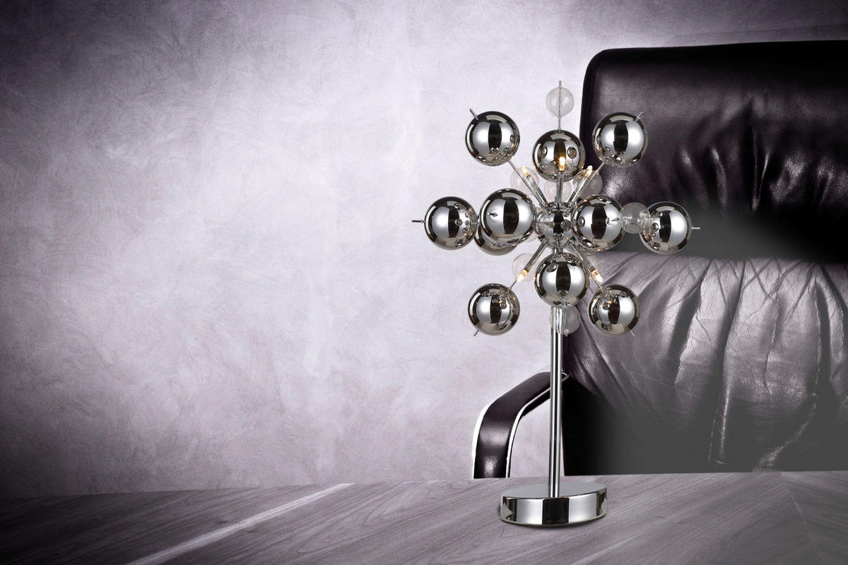 Näve Leuchten Tischleuchte 3073242 Chrom Metall Glas B/H/T: ca. 50x74x50 cm G9 6 Brennstellen Explosion - Chrom (50,00/74,00/50,00cm) - Näve Leuchten
