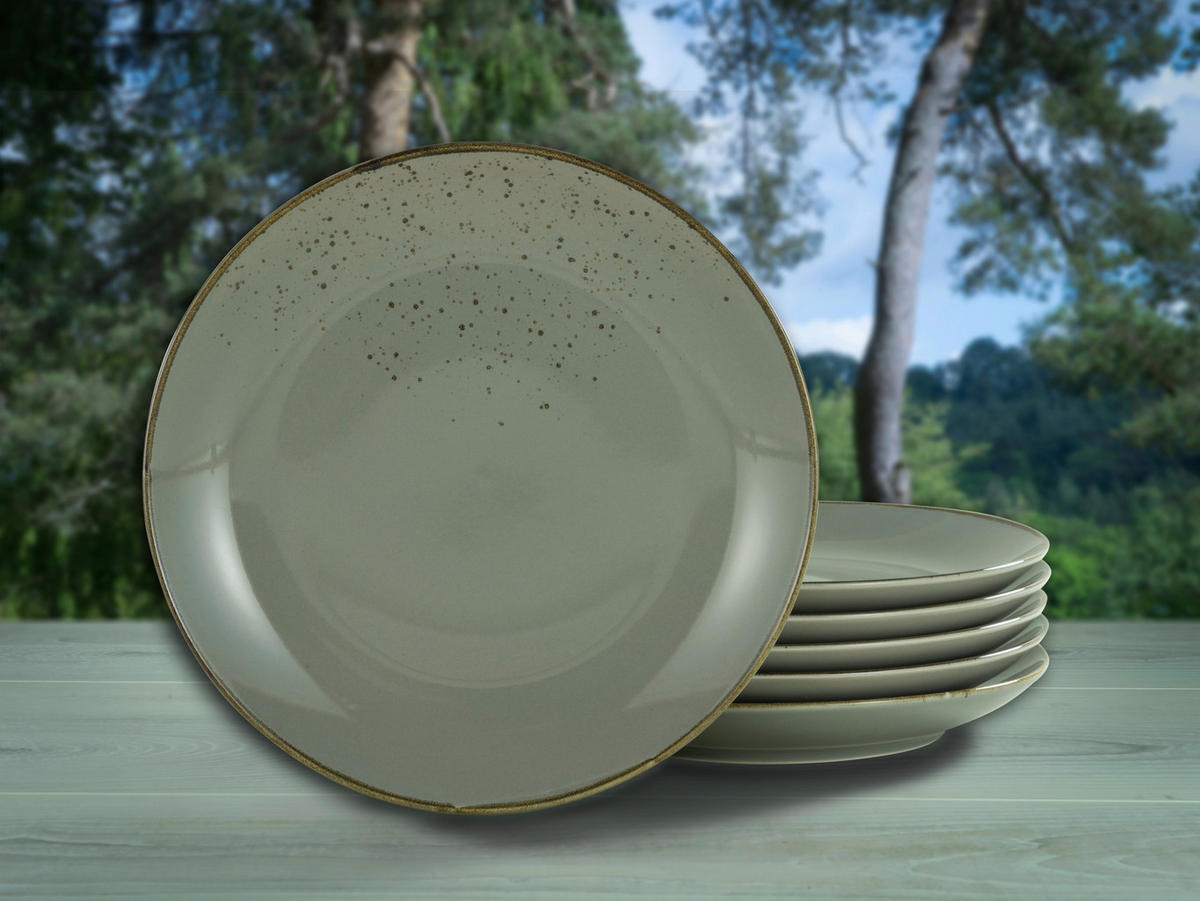 CreaTable Teller NATURE COLLECTION grau Steinzeug D: ca. 27 cm NATURE COLLECTION - grau (27,00cm) - CreaTable