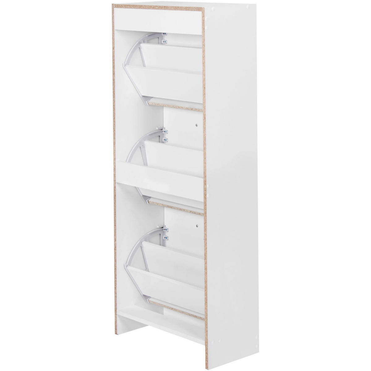 Schuhschrank weiß B/H/T: ca. 50x125x24 cm Schuhschrank - weiß (50,00/125,00/24,00cm) - Wohnling