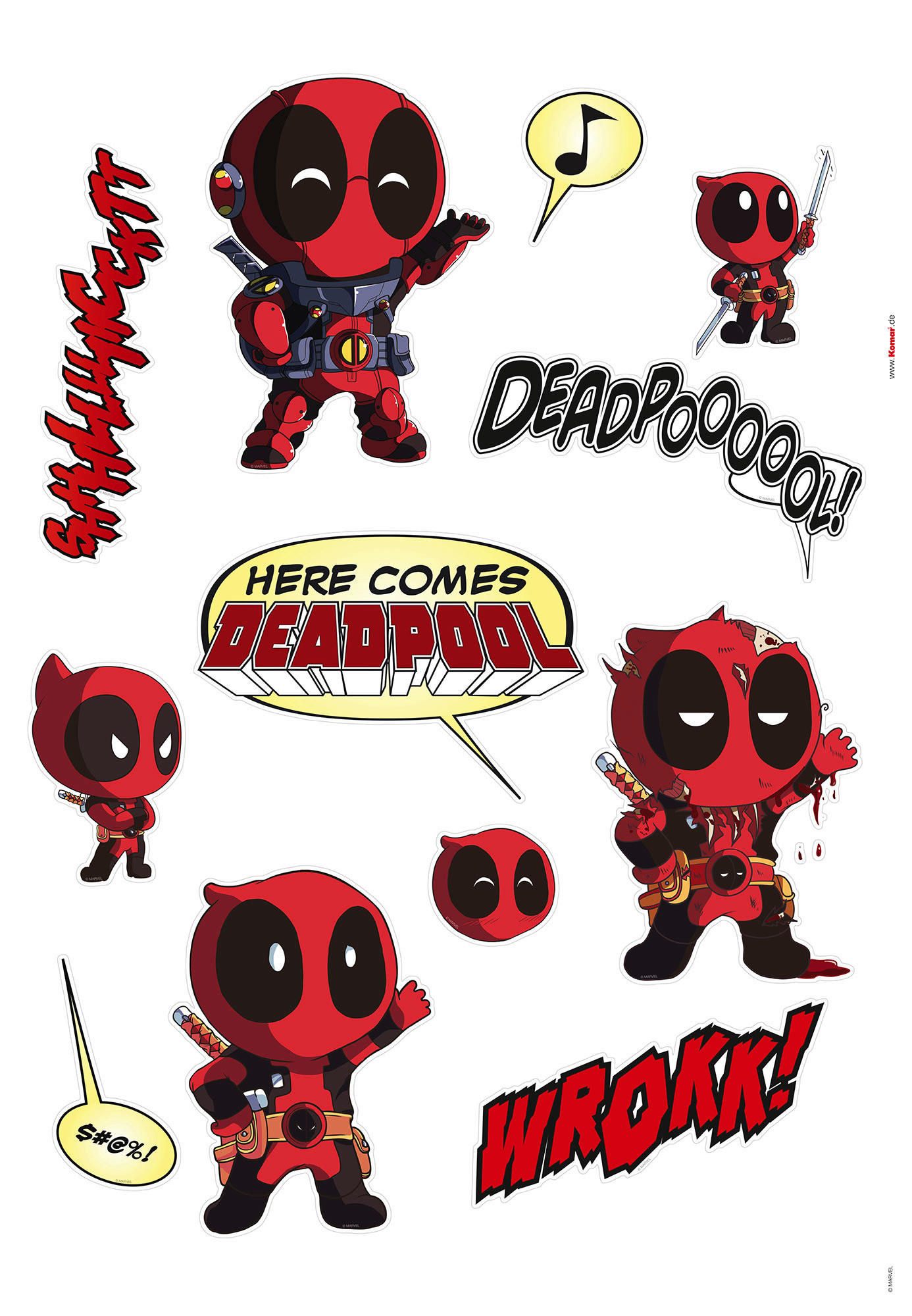 Komar Wandtattoo Deadpool Cute  Deadpool Cute B/L: ca. 50x70 cm