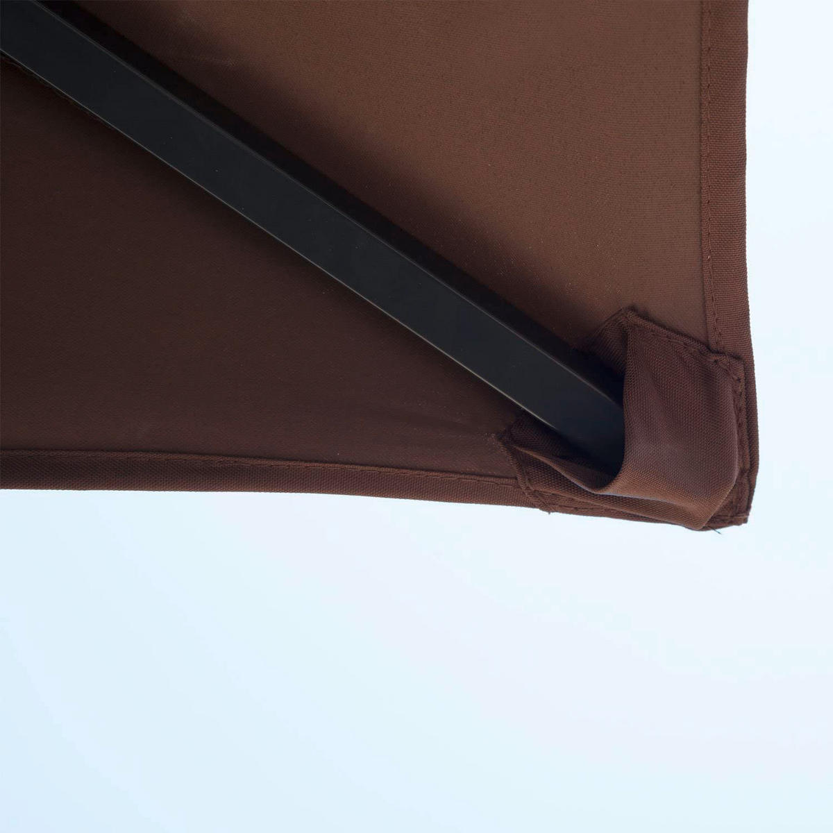 Outsunny Gartenpavillon café braun Stahl B/H/L: ca. 150x255x245 cm Grillpavillon_mit_Doppeldach - café braun/schwarz (245,00/150,00/255,00cm) - Outsunny