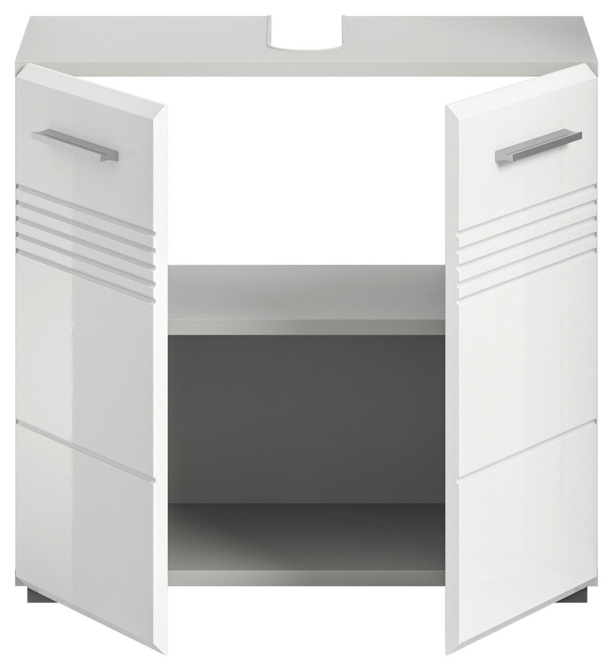 Waschbeckenunterschrank Copa hellgrau weiß Hochglanz B/H/T: ca. 60x56x32 cm Copa - hellgrau/weiß (60,00/56,00/32,00cm) - xonox.home
