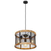 GLOBO Pendelleuchte schwarz Metall H/D: ca. 120x40 cm E27 3 Brennstellen JEANIE - schwarz (40,00/120,00cm) - GLOBO