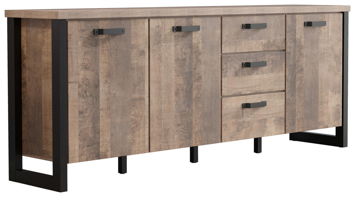 Sideboard Emile Eiche Tabak Nachbildung B/H/T: ca. 214x86x45 cm Emile - Eiche (214,00/86,00/45,00cm) - Trendteam