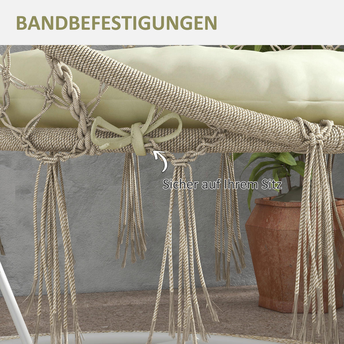 Outsunny Sitzkissen beige Polyester B/H/L: ca. 80x10x80 cm Sitzkissen - beige (80,00/80,00/10,00cm) - Outsunny