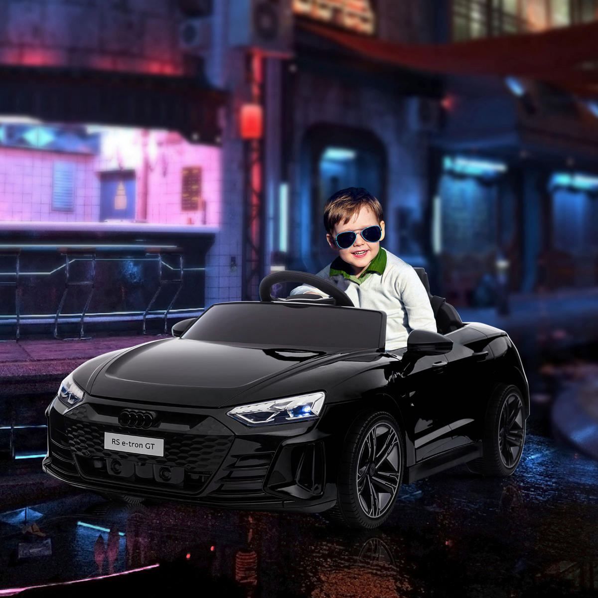 HOMCOM Kinder-Elektroauto schwarz B/H/L: ca. 58x41x103 cm Kinder Elektroauto - schwarz (103,00/58,00/41,00cm) - HOMCOM