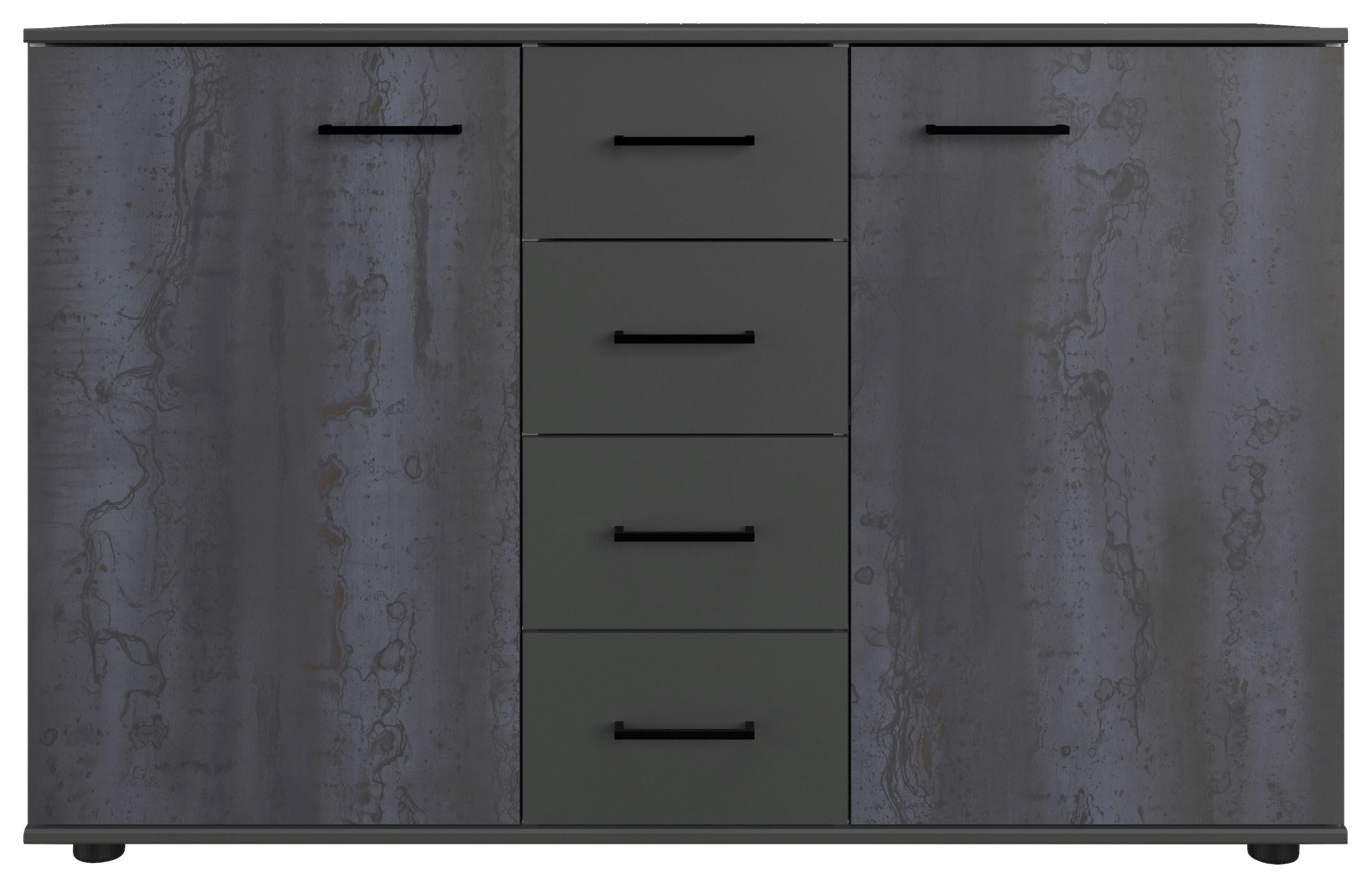 Kombikommode Kopenhagen Digi-Steel Optik B/H/T: ca. 130x83x41 cm Kopenhagen - Graphit (130,00/83,00/41,00cm)