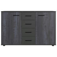 Kombikommode Kopenhagen Digi-Steel Optik B/H/T: ca. 130x83x41 cm Kopenhagen - Graphit (130,00/83,00/41,00cm)