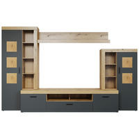 Wohnwand Tyler Eiche Evoke Coast Nachbildung anthrazit B/H/T: ca. 331x206x50 cm Tyler - Eiche/anthrazit (331,00/206,00/50,00cm)