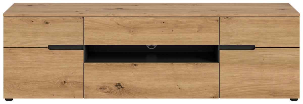 TV-Lowboard Canu basaltgrau Nachbildung Artisan Oak Nachbildung B/H/T: ca. 55x184x44 cm Canu - basaltgrau (55,00/184,00/44,00cm) - xonox.home