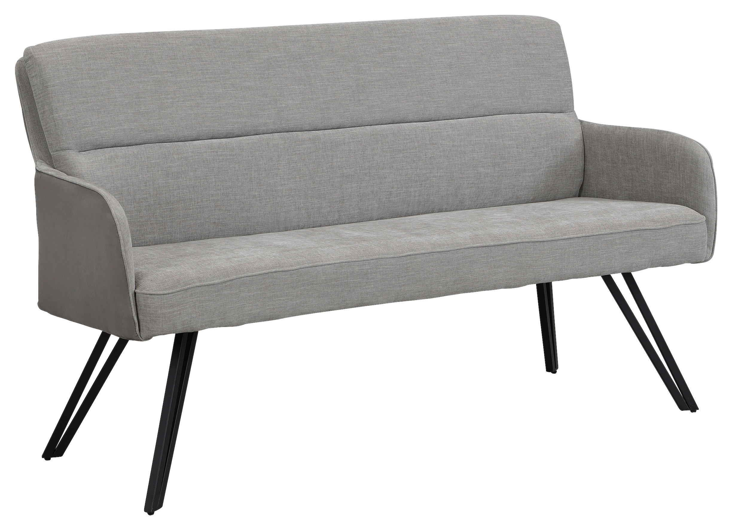 Sitzbank TINO schwarz grau Metall Microfaser B/H/T: ca. 140x94x67 cm TINO - schwarz/grau (140,00/94,00/67,00cm) - byLIVING