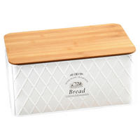 Kesper Brotkasten Landhaus weiß Metall B/H/L: ca. 21x15x32,5 cm Landhaus - weiß/natur (32,50/21,00/15,00cm) - Kesper