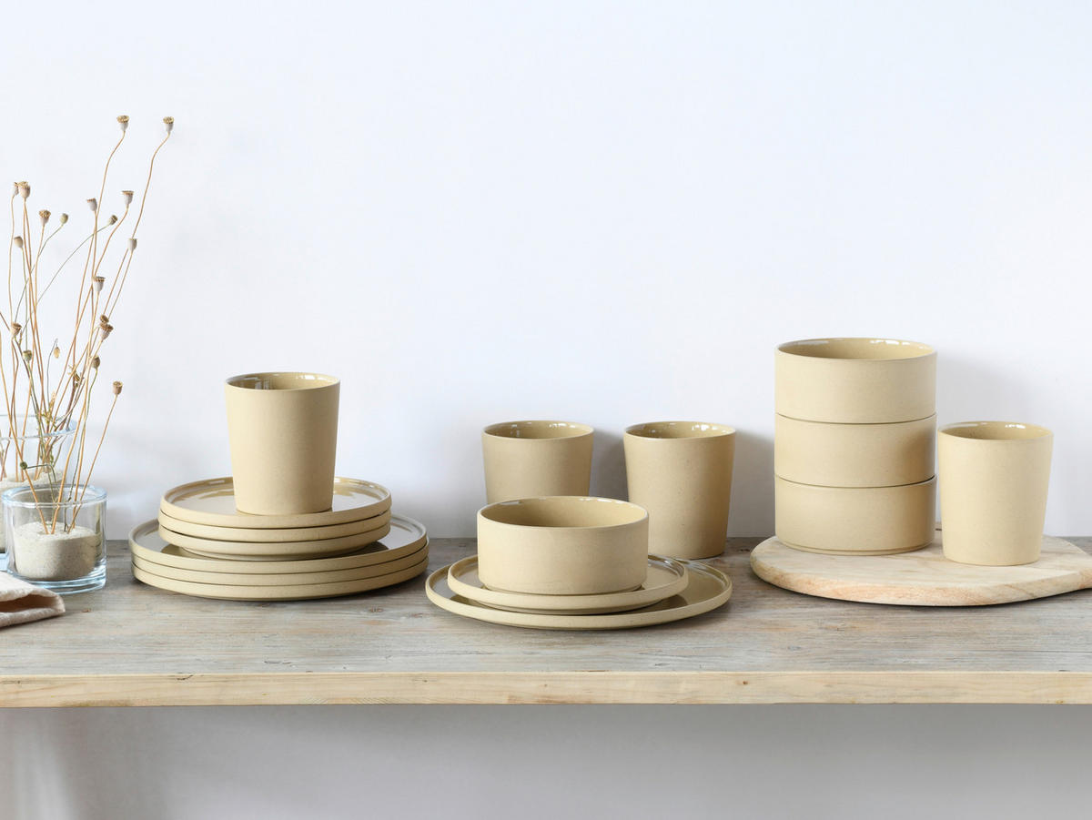 CreaTable Kombiservice Futuro sand Steinzeug 16 tlg. Futuro - sand - CreaTable