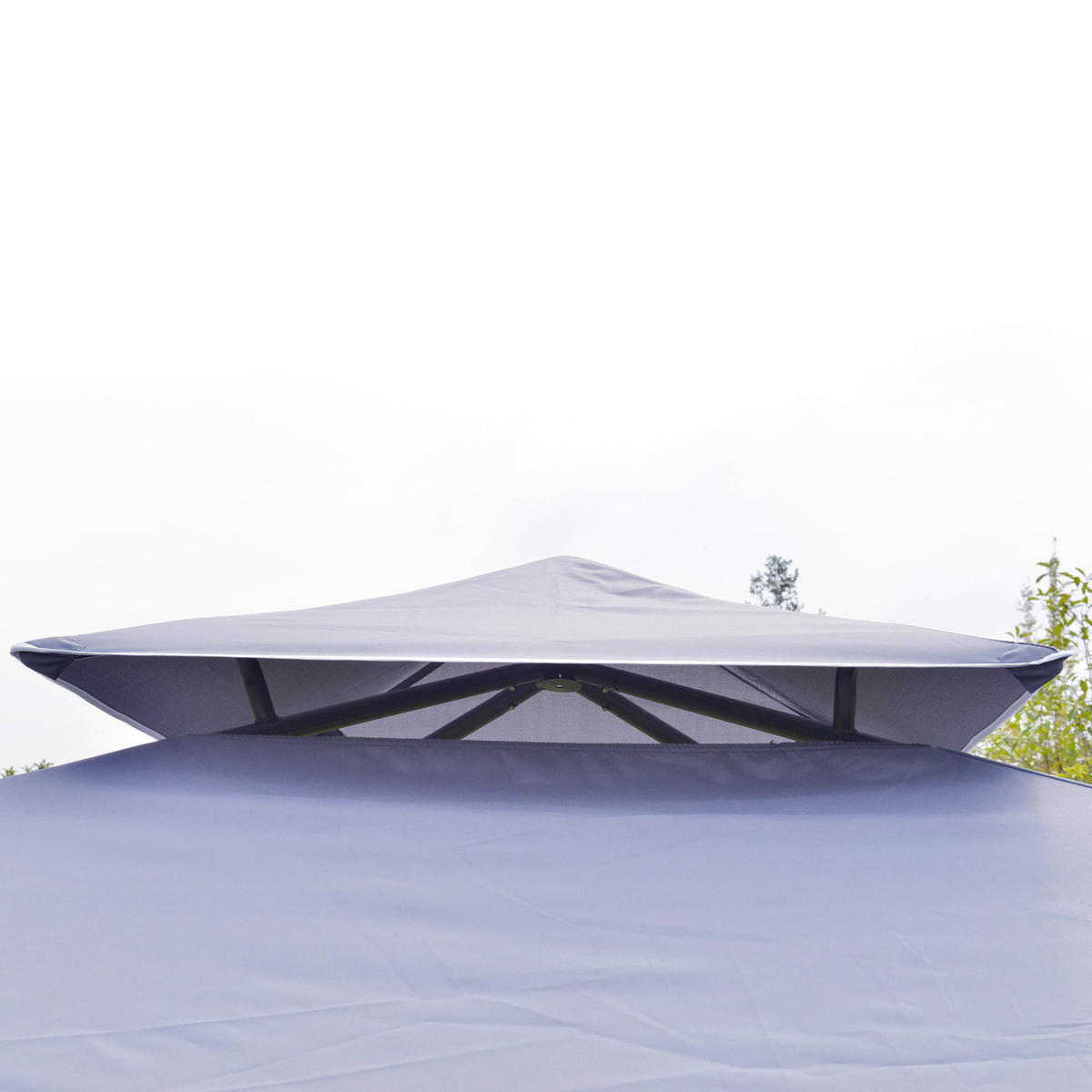 Outsunny Pavillon grau Metall B/H/L: ca. 345x268x345 cm Pavillon - grau (345,00/345,00/268,00cm) - Outsunny