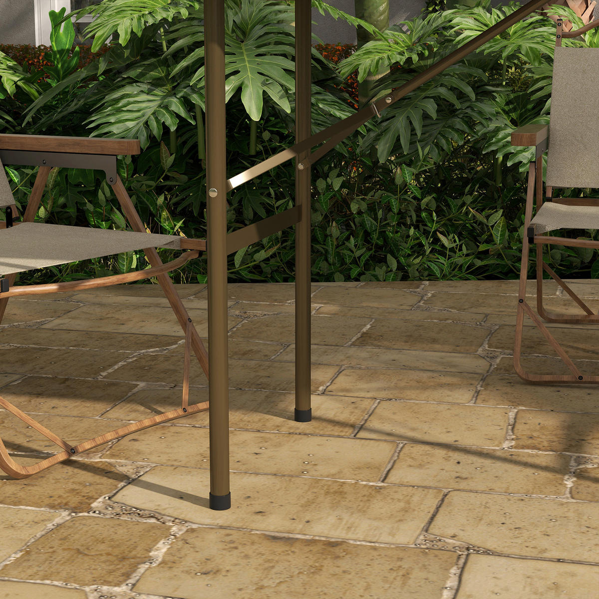 Outsunny Campingtisch B/H/L: ca. 60x73x122 cm Campingtisch - braun (122,00/60,00/73,00cm) - Outsunny