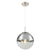 GLOBO Pendelleuchte nickel matt Metall H/D: ca. 120x25 cm E27 1 Brennstellen VARUS - nickel matt (25,00/120,00cm) - GLOBO