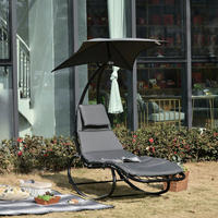 Outsunny Schaukelliege dunkelgrau Stahl B/H/L: ca. 114x190x185 cm Schaukelliege - dunkelgrau (185,00/114,00/190,00cm) - Outsunny