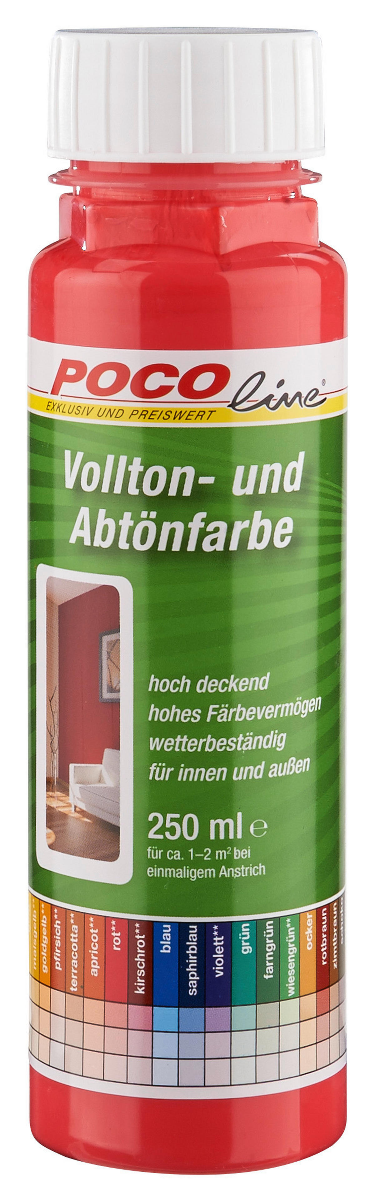 POCOline Vollton- und Abtönfarbe rot ca. 0,25 l Voll+Abtönfarbe 250ml rot - rot (250ml) - POCOline