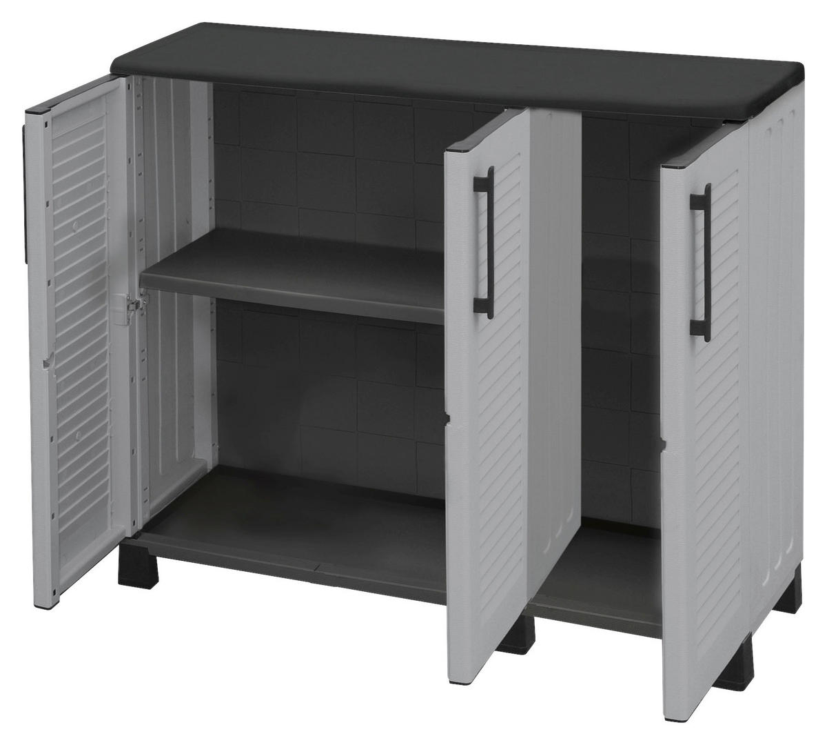 ArtPlast Kunststoffschrank Family niedrig grau Kunststoff B/H/T: ca. 102x84x37 cm Family niedrig - grau (102,00/84,00/37,00cm) - ArtPlast