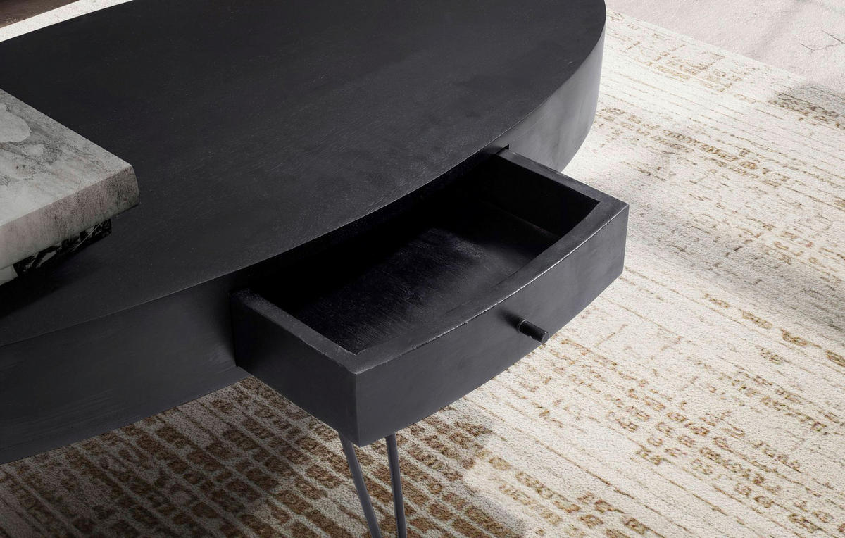 Couchtisch schwarz B/H/T: ca. 100x40x50 cm Couchtisch - schwarz (100,00/40,00/50,00cm) - Wohnling