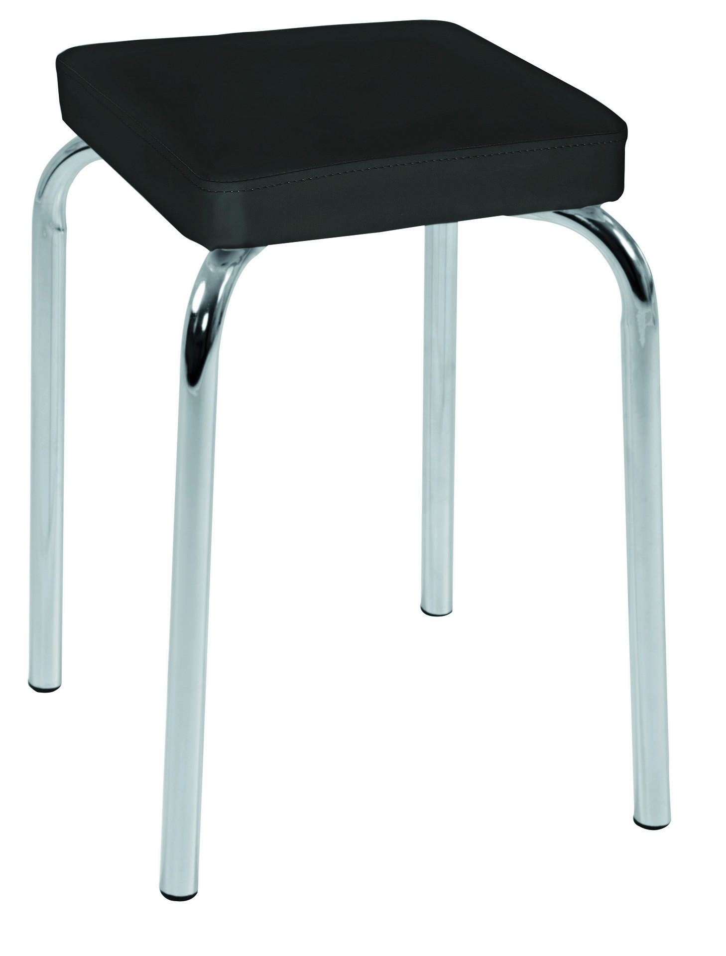 Stapelhocker Sandra schwarz B/H/T: ca. 31x46x31 cm Sandra - schwarz/Chrom (31,00/46,00/31,00cm)