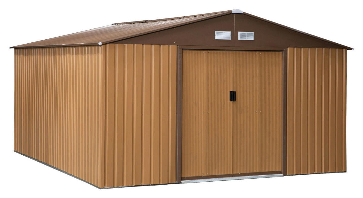 Outsunny Gartenhaus braun B/H/L: ca. 386x200x340 cm Gartenhaus - braun (340,00/386,00/200,00cm) - Outsunny