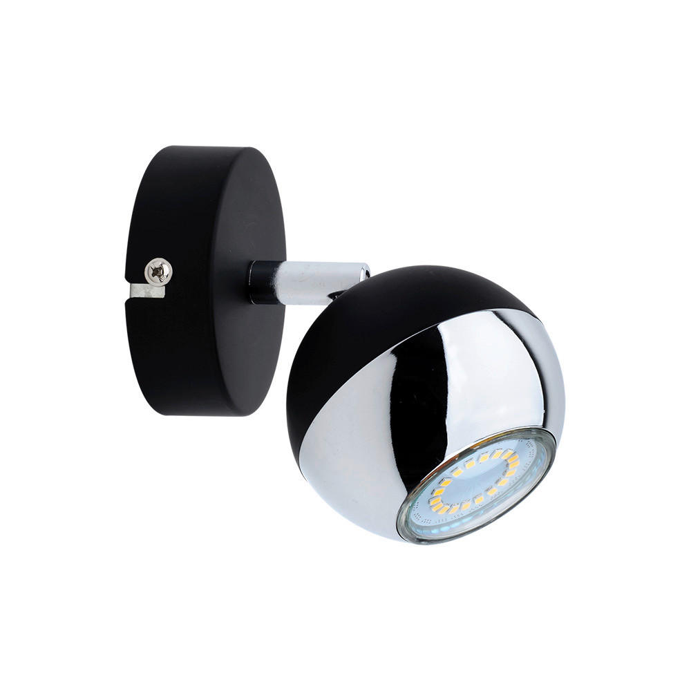 SPOT Light Spot 2502104 schwarz Chrom Metall B/H/T: ca. 8x14x8 cm GU10 1 Brennstellen Bianca - schwarz/Chrom (8,00/14,00/8,00cm) - SPOT Light