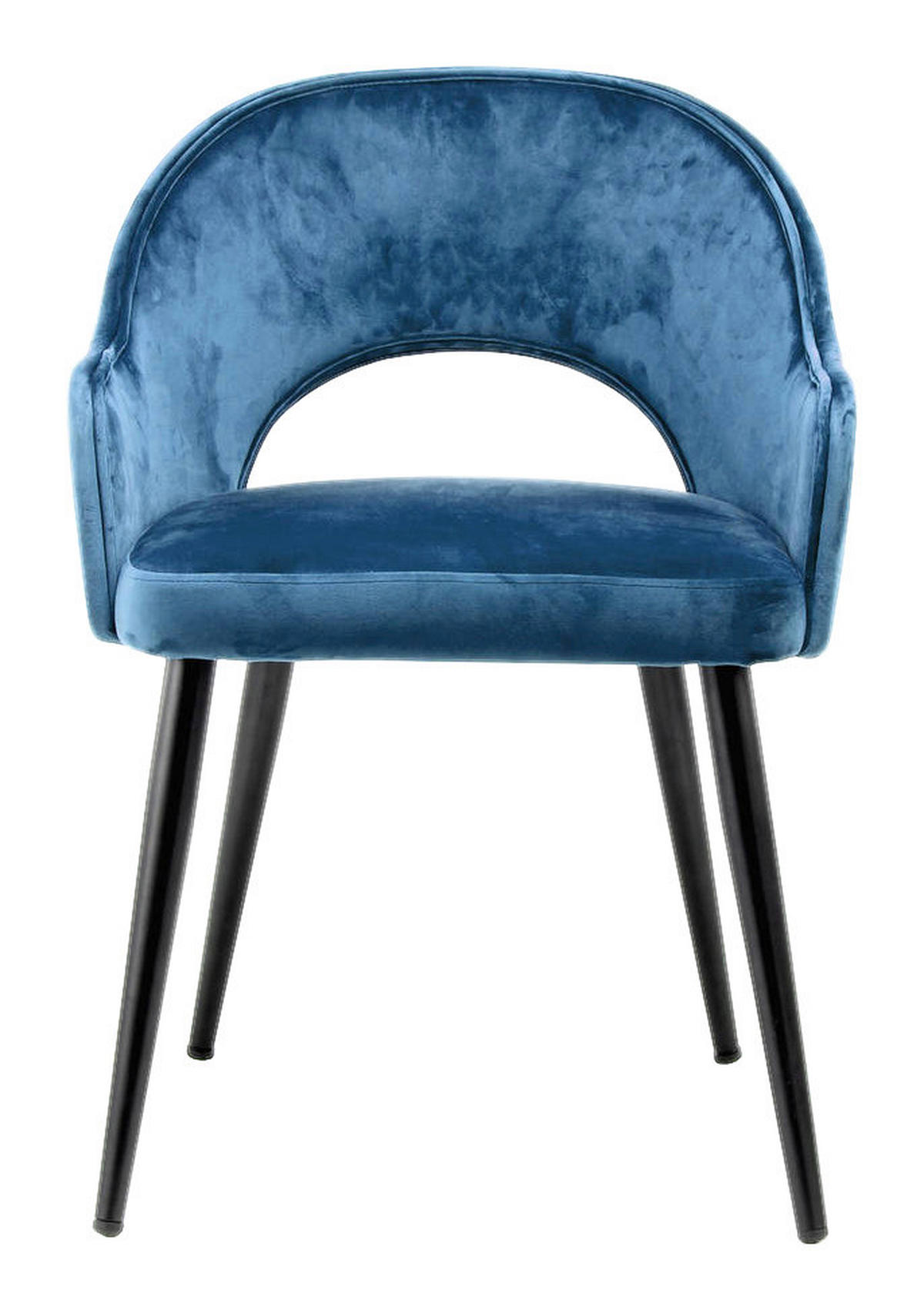 Stuhl Joris 100 2er blau Microfaser B/H/T: ca. 55x77x58 cm Joris 100 2er - blau/schwarz (55,00/77,00/58,00cm) - 360 Living