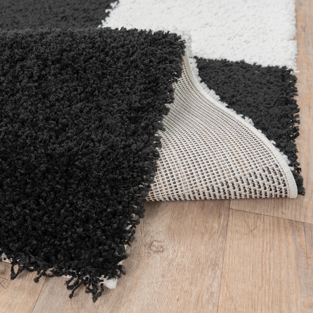 Sanat Hochflorteppich MILANO schwarz B/L: ca. 60x110 cm MILANO - schwarz (60,00/110,00cm) - Sanat