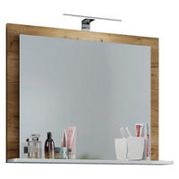 Wandspiegel Lendas Eiche Honig Nachbildung weiß Holzwerkstoff B/H/T: ca. 60x65x17 cm Lendas - Eiche/weiß (60,00/65,00/17,00cm) - VCM Möbel