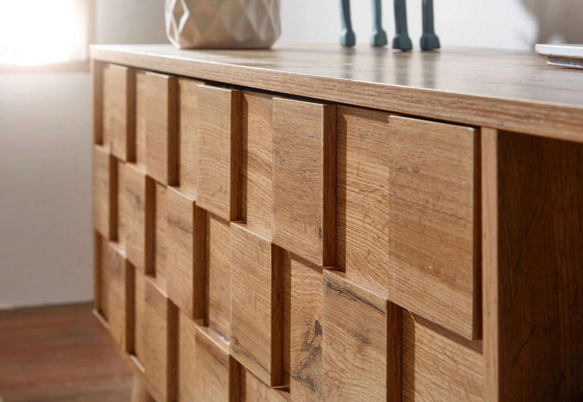 Lowboard Eiche Nachbildung Eiche B/H/T: ca. 160x51x40 cm Lowboard - Eiche (160,00/51,00/40,00cm) - Wohnling