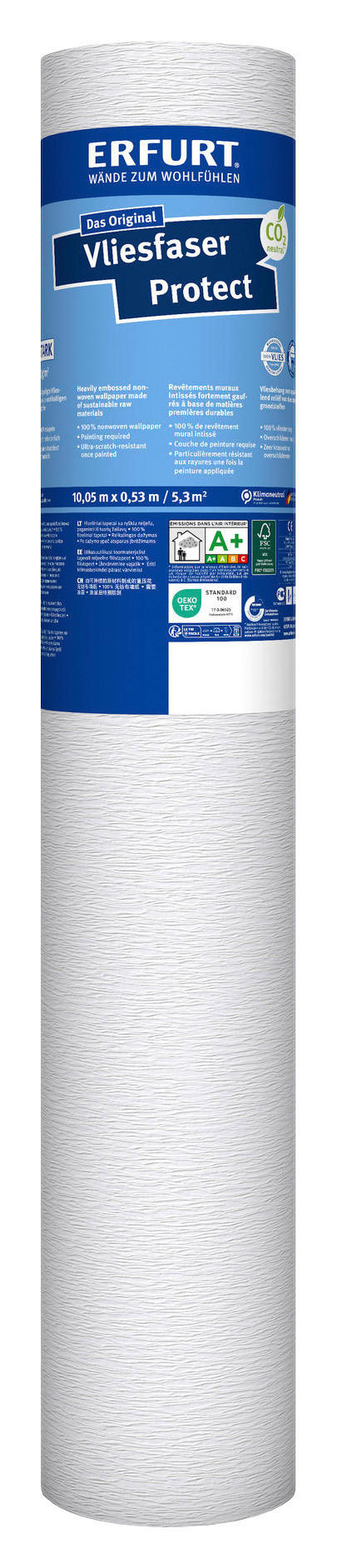Erfurt Vliestapete Protect Protect weiß B/L: ca. 53x1005 cm Protect - weiß (53,00/1005,00cm) - Erfurt